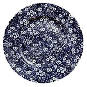 Burleigh Calico Blue & White Floral Plate Staffordshire England Stoneware 13.5"